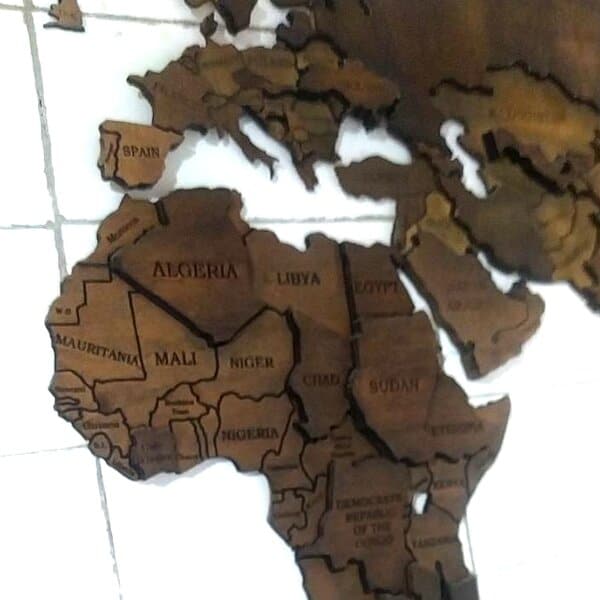 Карта Мира – Чертеж для лазерного станка в DXF формате с гравировкой