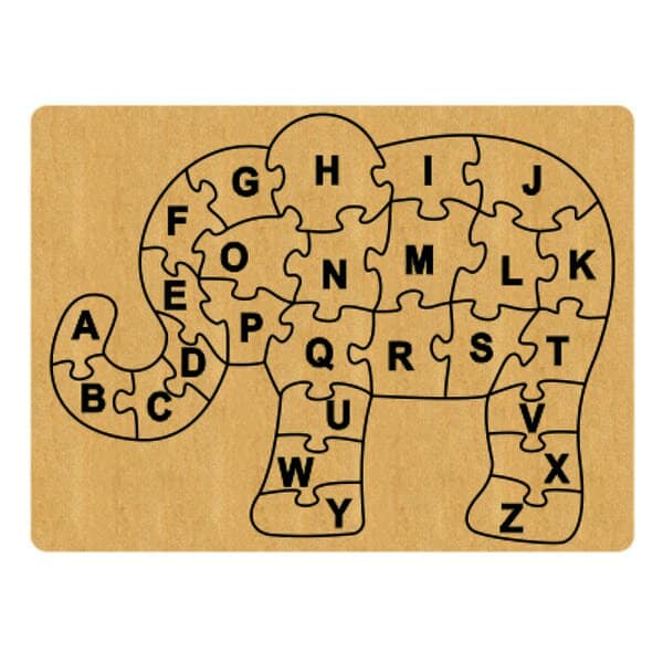 Английский алфавит пазл – Слоник в DXF формате