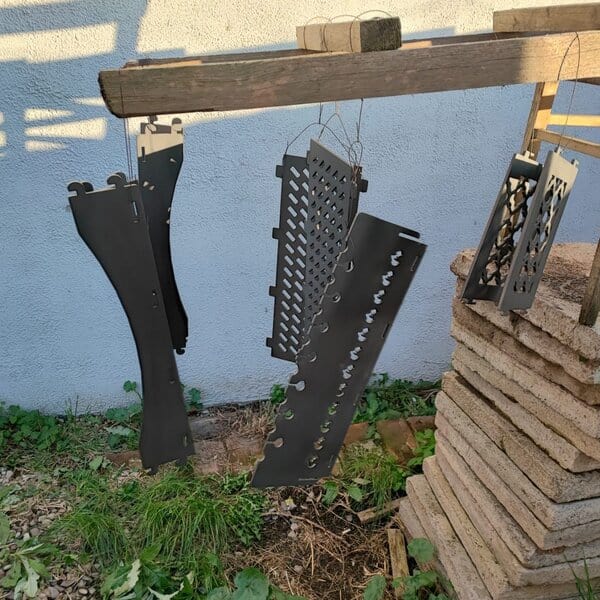 Мангал со съемными полками, съемным грилем и двумя полками под жаровней. Чертеж DXF