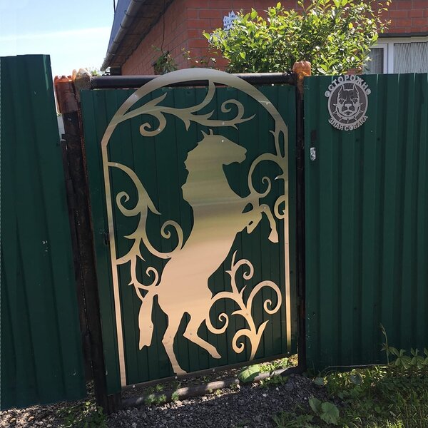 Накладка на ворота "Конь" чертеж для плазмореза \ лазера DXF