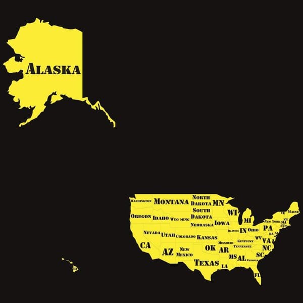 Карта США чертеж для лазерного станка в DXF формате | Карта Америки | USA map drawing for laser