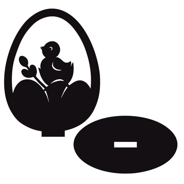 Пасхальная игрушка "Птенец и цветочек" – чертеж для лазерного станка DXF