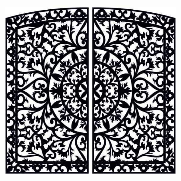 Накладка на ворота "Рассвет" – dxf чертеж для лазера