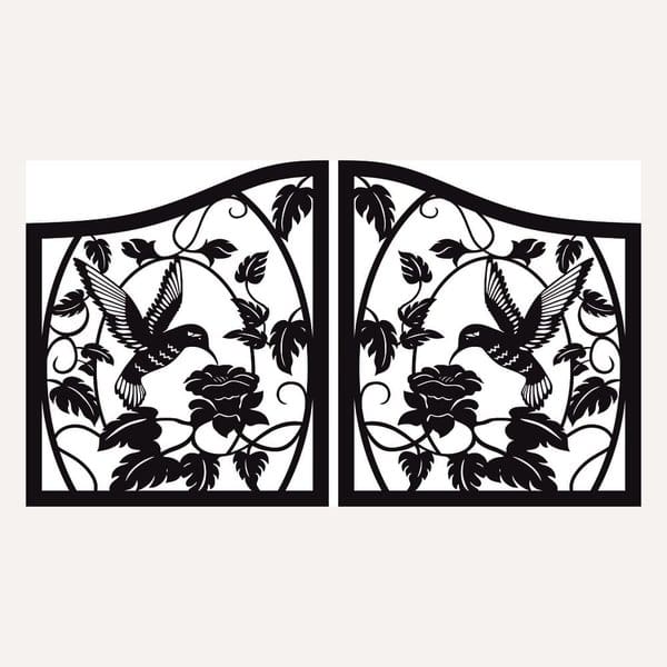 Накладка на ворота "Колибри" – dxf чертеж для лазера (Копировать)