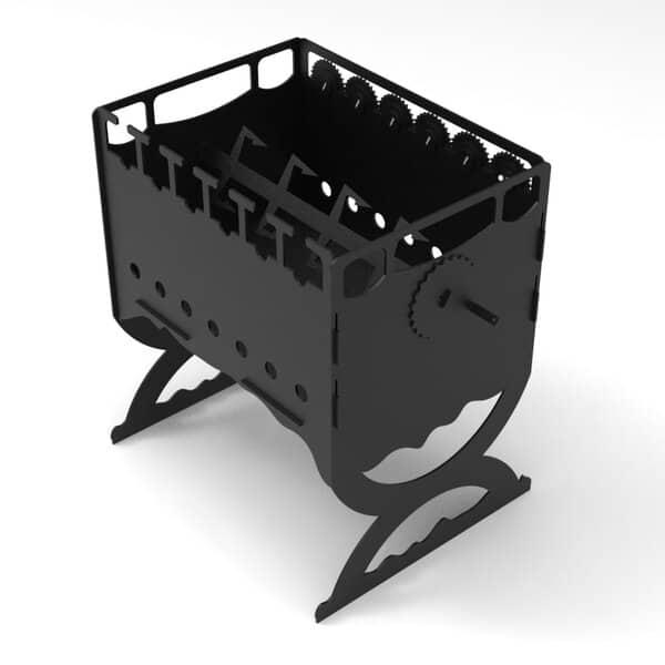 Мангал с одновременным вращающимися шампурами и вертелом посередине – чертеж DXF — изображение 8