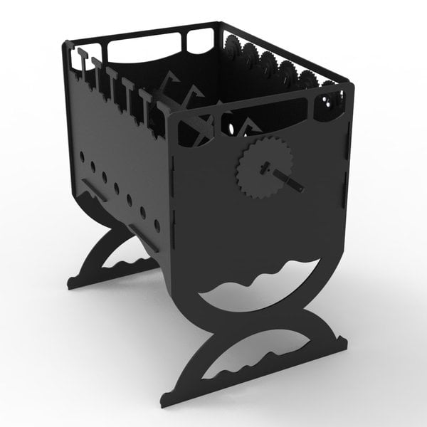 Мангал с одновременным вращающимися шампурами и вертелом посередине – чертеж DXF — изображение 10