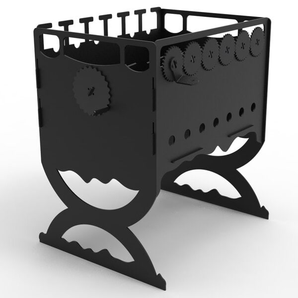 Мангал с одновременным вращающимися шампурами и вертелом посередине – чертеж DXF — изображение 7