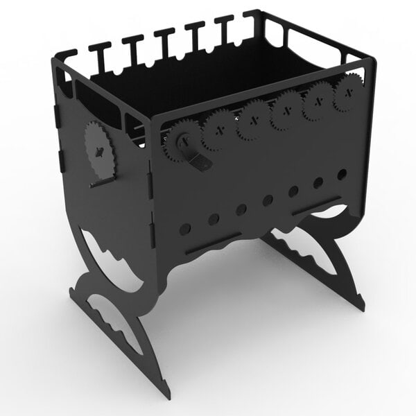 Мангал с одновременным вращающимися шампурами и вертелом посередине – чертеж DXF — изображение 5