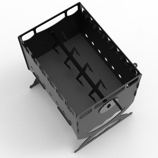 Мангал с одновременным вращающимися шампурами и вертелом посередине – чертеж DXF — изображение 4