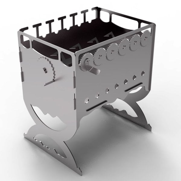 Мангал с одновременным вращающимися шампурами и вертелом посередине – чертеж DXF — изображение 11