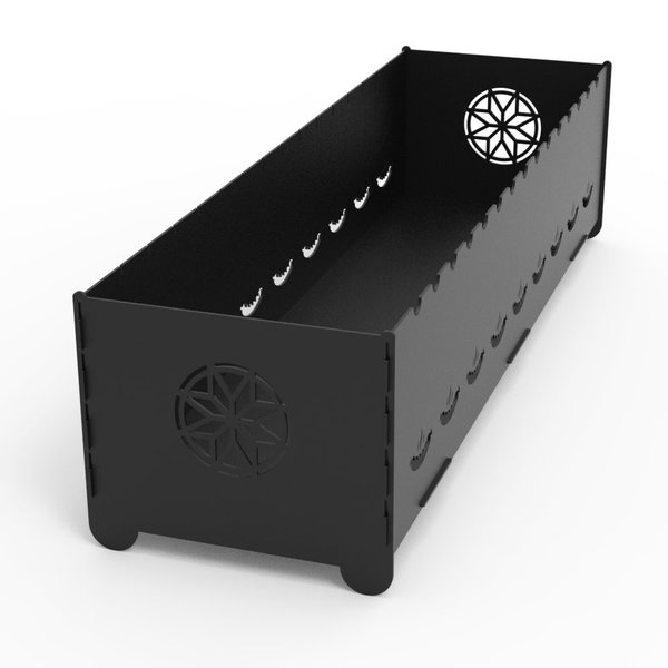 Длинный мангал со свободно вращающимися шампурами, высокий и низкий – чертеж DXF