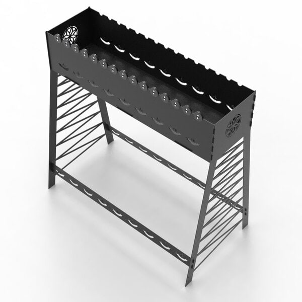 Длинный мангал со свободно вращающимися шампурами, высокий и низкий – чертеж DXF