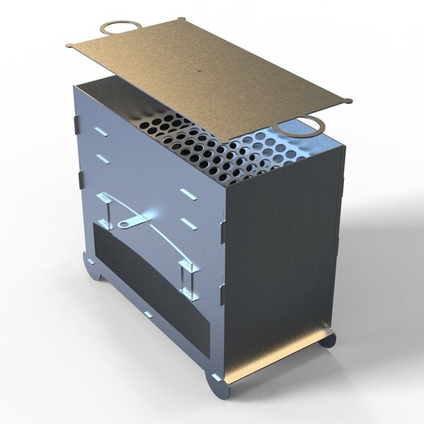 Коптильня на дровах, горячего копчения – чертеж для лазерного станка DXF