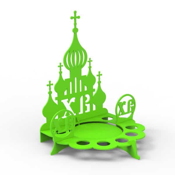 Подставка для яиц в виде церкви, на пасху – чертеж для лазерного станка DXF