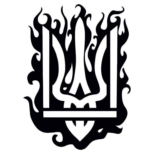 Огненный Герб Украины (Чертеж панно) | Герб України для лазерного верстанка