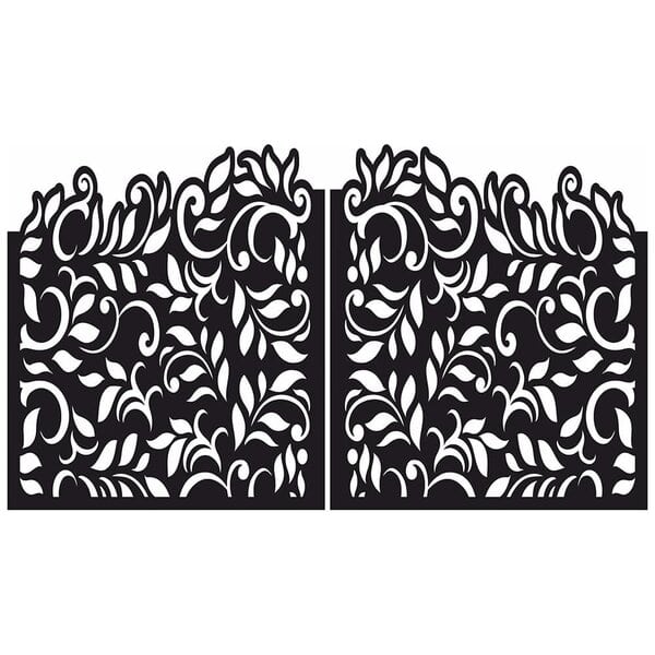 Накладка на ворота "Пышный сад" – dxf чертеж для лазера