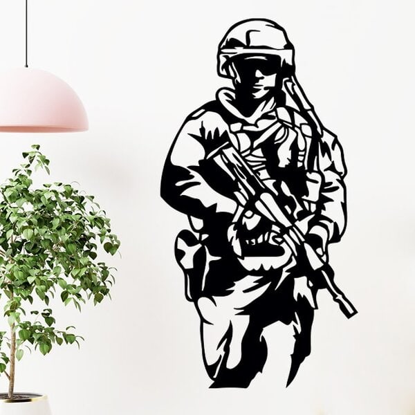 Украинский солдат – "Воин" чертеж панно для лазерного станка DXF