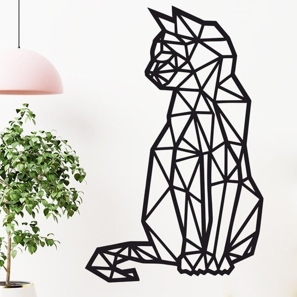 Панно - "Котик" Чертеж для лазера DXF | Polygonal cat