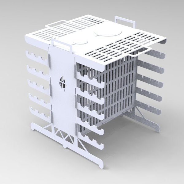 Вертикальный мангал для готовки здоровой пищи (Чертеж в DXF формате для лазерного станка)