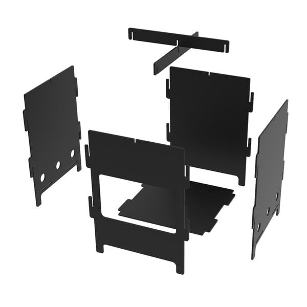 Походная мини-печь на щепе или угле, чертеж для лазера в DXF. Щепочница разборная DXF