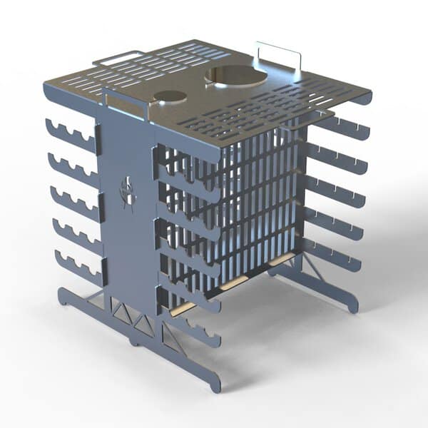 Вертикальный мангал для готовки здоровой пищи (Чертеж в DXF формате для лазерного станка)