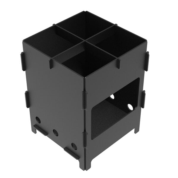 Походная мини-печь на щепе или угле, чертеж для лазера в DXF. Щепочница разборная DXF