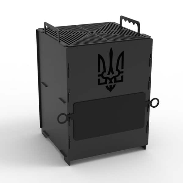 Большая двухярусная печь с трезубцем – чертеж для лазерного станка в DXF формате