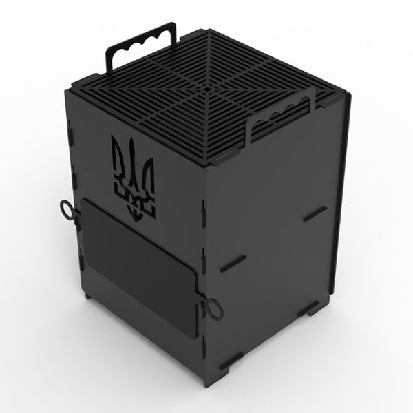 Большая двухярусная печь с трезубцем – чертеж для лазерного станка в DXF формате