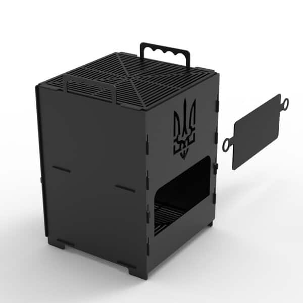 Большая двухярусная печь с трезубцем – чертеж для лазерного станка в DXF формате