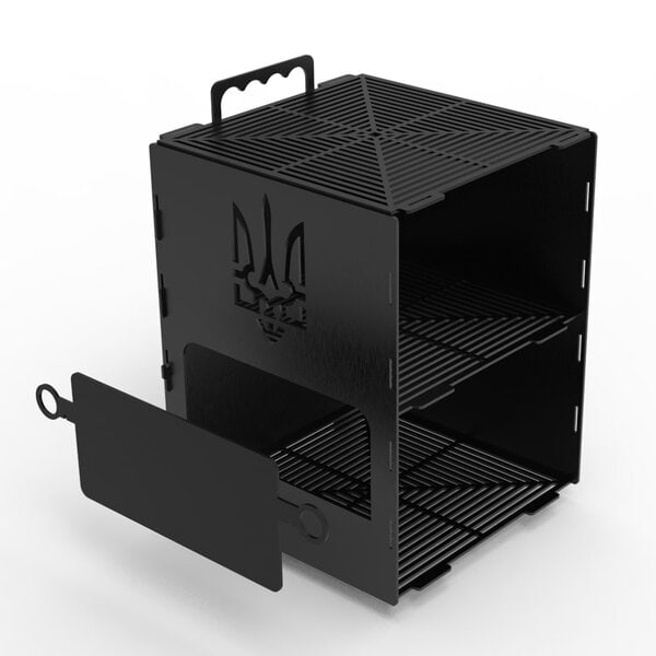 Большая двухярусная печь с трезубцем – чертеж для лазерного станка в DXF формате