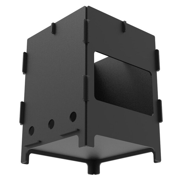 Походная мини-печь на щепе или угле, чертеж для лазера в DXF. Щепочница разборная DXF