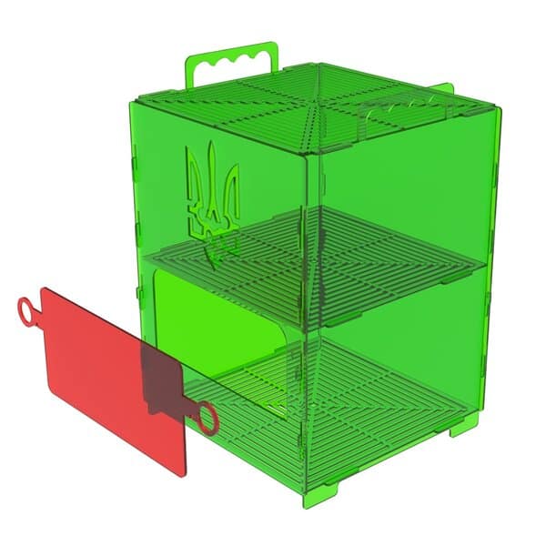 Большая двухярусная печь с трезубцем – чертеж для лазерного станка в DXF формате