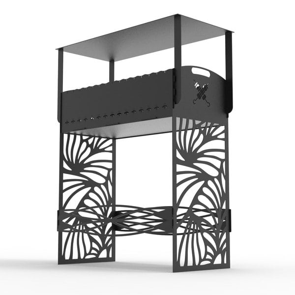 Высокий мангал с крышей чертеж DXF. Вместо крыши можно установить полки (Высота мангала – 900 мм)