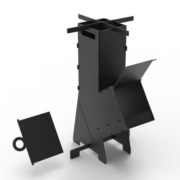 Турбо-печь "Ракета" – Большая печь разборная, 3 мм, чертеж DXF 60 см / Автокад чертеж