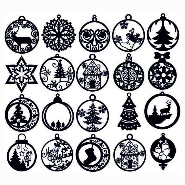 Сборник: Ёлочные игрушки – Чертеж DXF (Ялинкові іграшки)