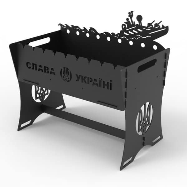 Мангал «Русский военный корабль, иди на..уй!» – чертеж DXF