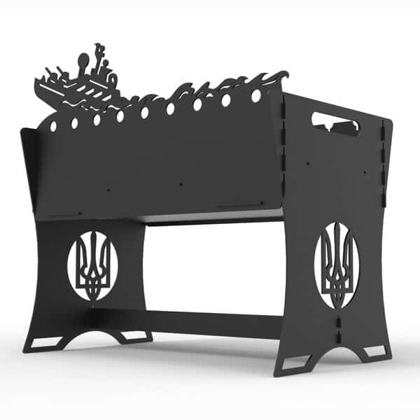 Мангал «Русский военный корабль, иди на..уй!» – чертеж DXF