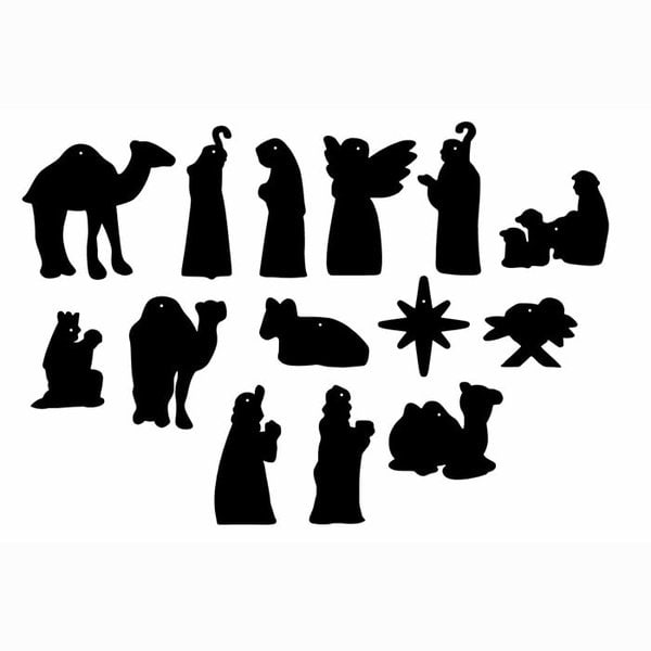 Набор рождественских игрушек из 14 штук (пришествие волхвов) – чертеж для лазерного станка DXF