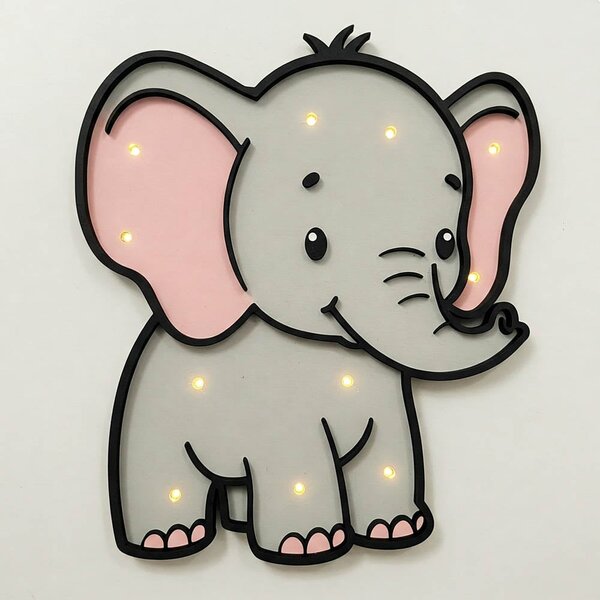 Ночник для детей “Маленький слоник” – Многослойный чертеж SVG