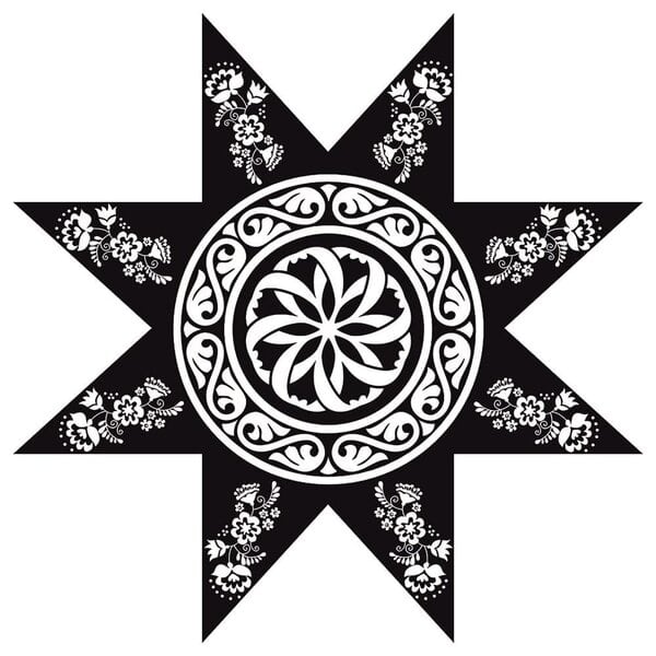 Рождественская звезда / "Різдвяна зірка или Коляда" Чертеж в DXF формате (узоры - гравировка)