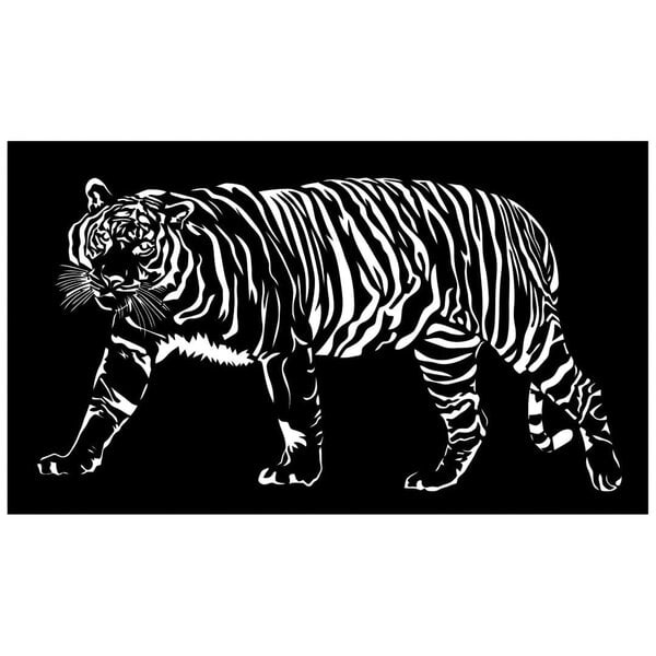 "Тигр" – Чертеж трафарета для лазерного станка в DXF формате