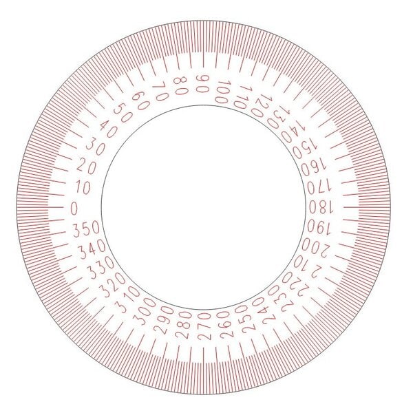 Транспортир – чертеж в DXF формате