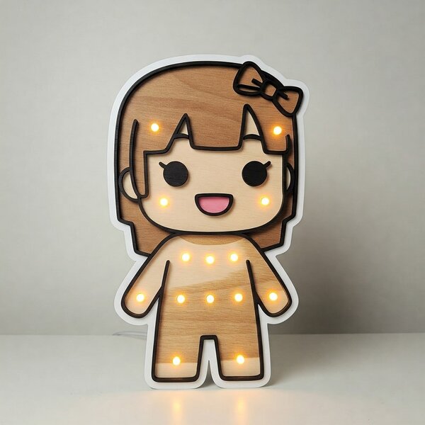 Ночник "Маленькая девочка" – Многослойный чертеж в svg \ dxf формате