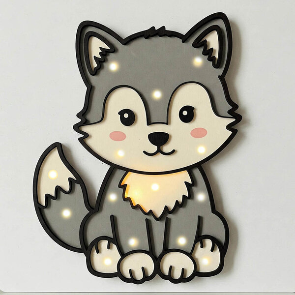 Ночник "Волчонок" – Многослойный чертеж в dxf и svg формате