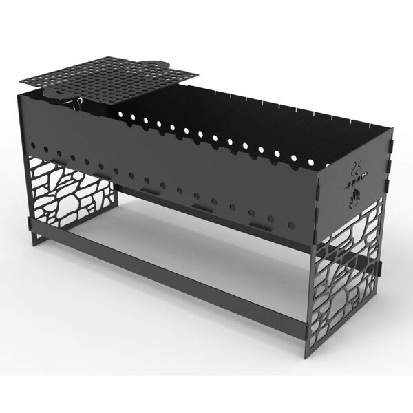 Мангал с накладным грилем и платформой для казана – чертеж DXF для лазерного станка