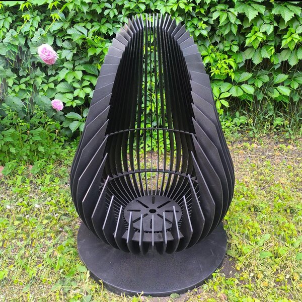 Костровая чаша с пазами + под сварку, DXF чертеж для лазерного станка 4 мм / Чаша для багаття / Fire bowl