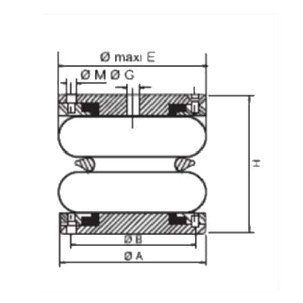 Cilindro Pneumático de Fole Série “D” Aço - Image 2