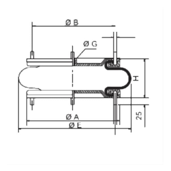Cilindro Pneumático de Fole Série “D” Alumínio - Image 2