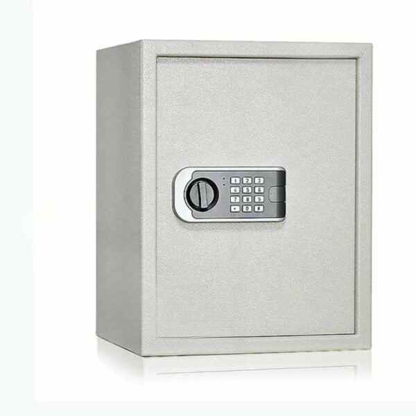 Secure electronic safe with digital keypad for home and office security.