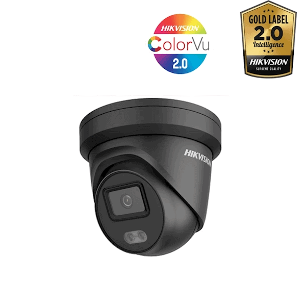 Hikvision DS-2CD2347G2-LU(C) 4MP ColorVu Turret IP Camera 2.8mm (109°) fixed lens Black